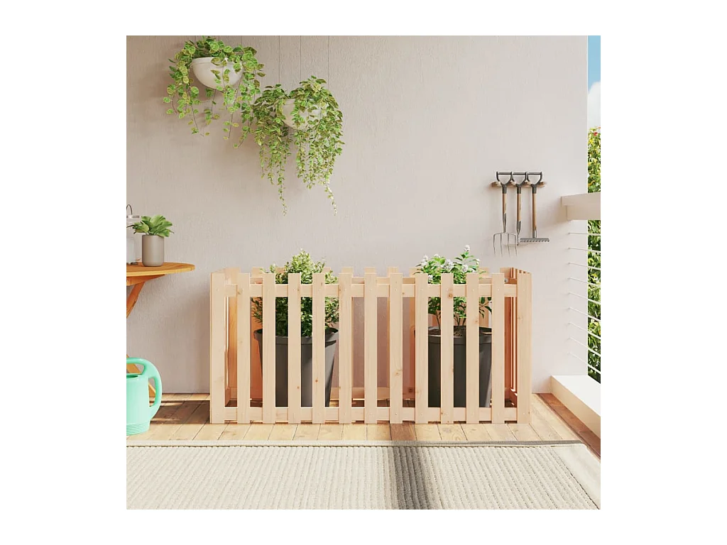 Lit surélevé de jardin design de clôture 150x50x70 pin massif