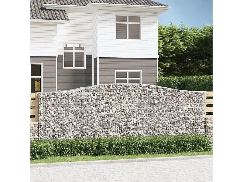 Paniers à gabions arqués 3 pcs 400x50x140-160 Fer galvanisé