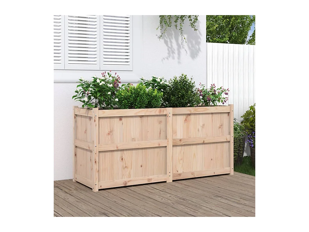 Jardinière 150x50x70 bois de pin massif