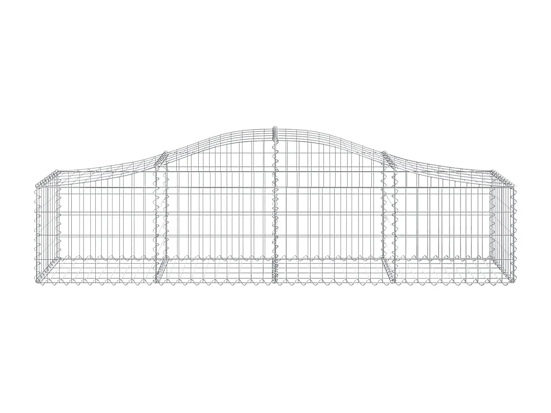Paniers à gabions arqués 10 pcs 200x50x40-60 fer galvanisé