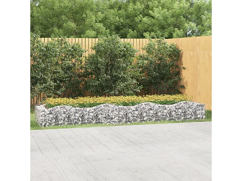 Lit surélevé à gabions arqué 400x100x50 Fer galvanisé