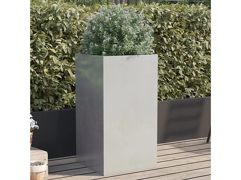 Jardinière argenté 42x38x75 acier inoxydable