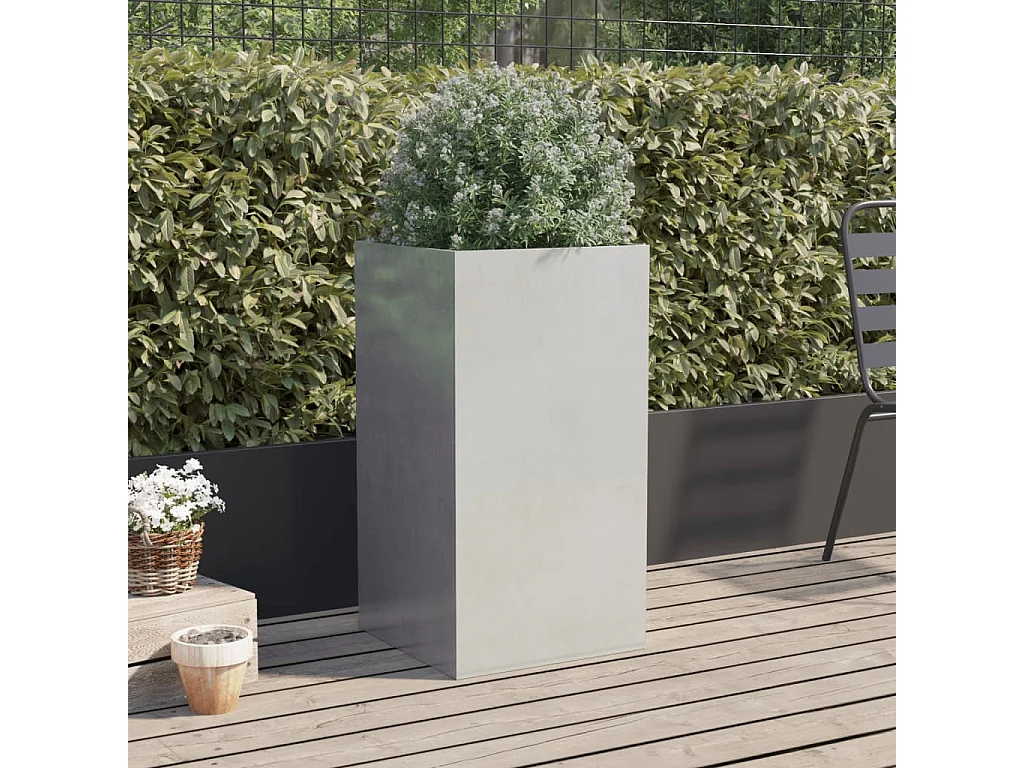 Jardinière argenté 42x38x75 acier inoxydable
