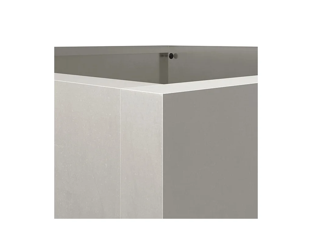 Jardinière argenté 42x38x75 acier inoxydable