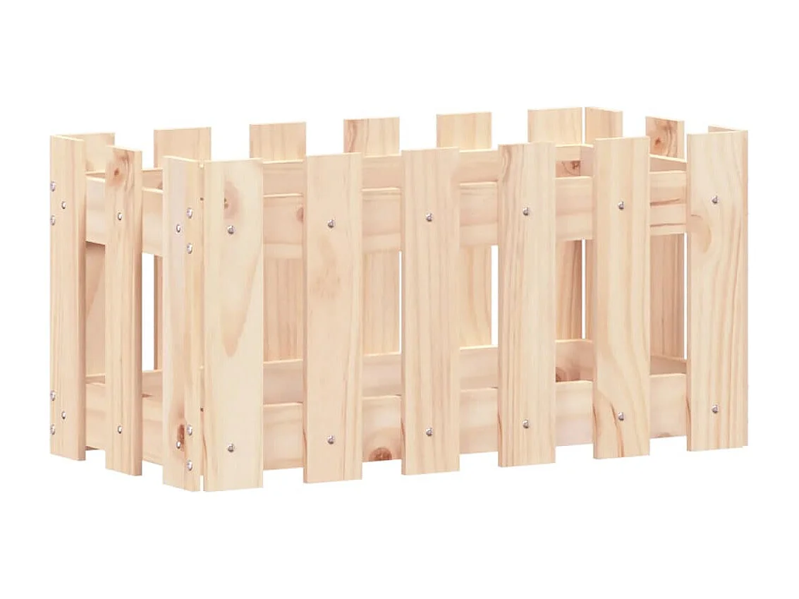 Jardinière avec design de clôture 60x30x30 pin massif