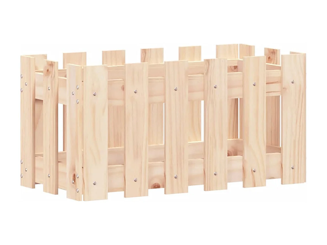 Jardinière avec design de clôture 60x30x30 pin massif