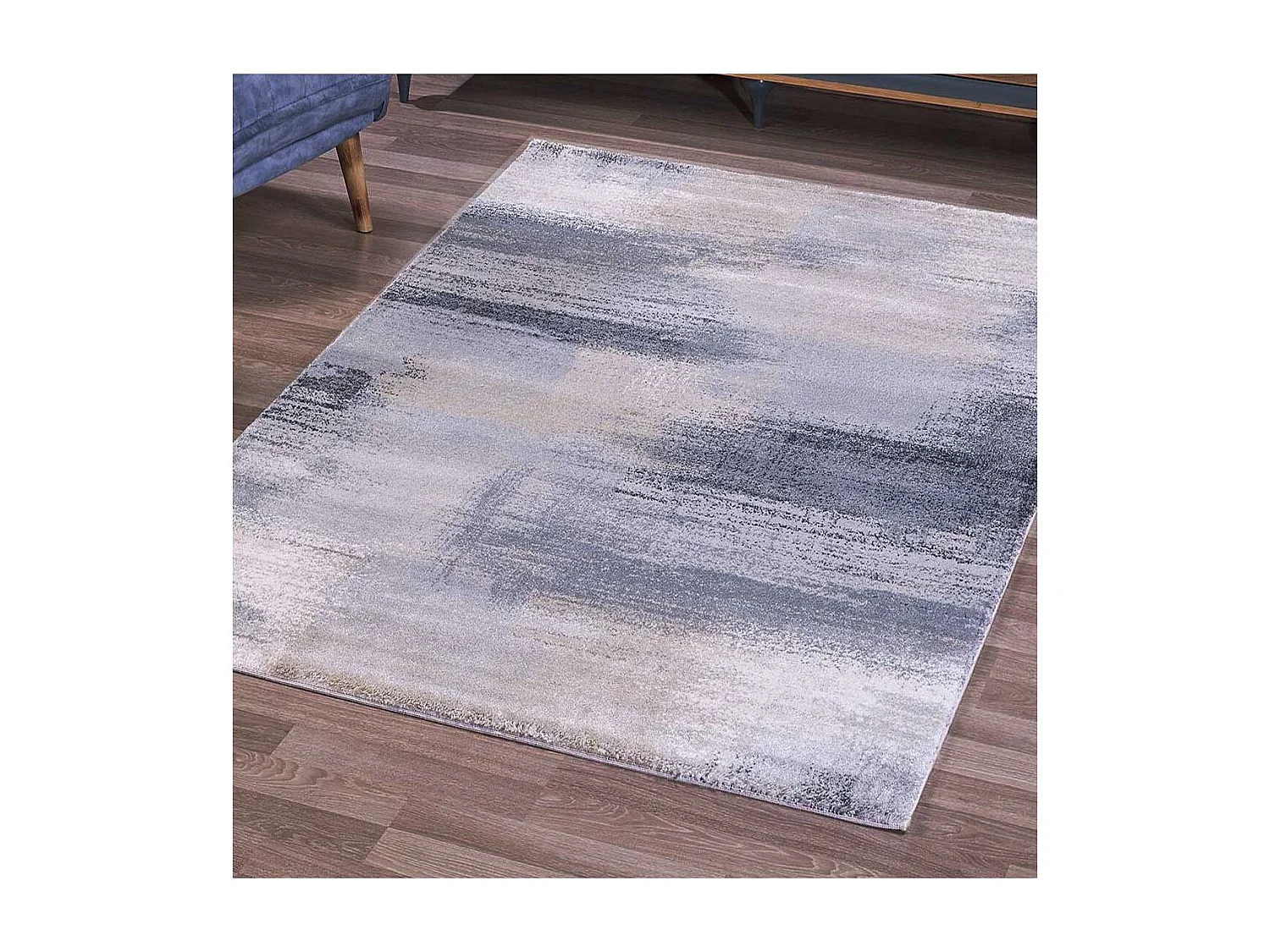 tapis chambre 80x150 tissé crème rectangle motif faux uni CLAY