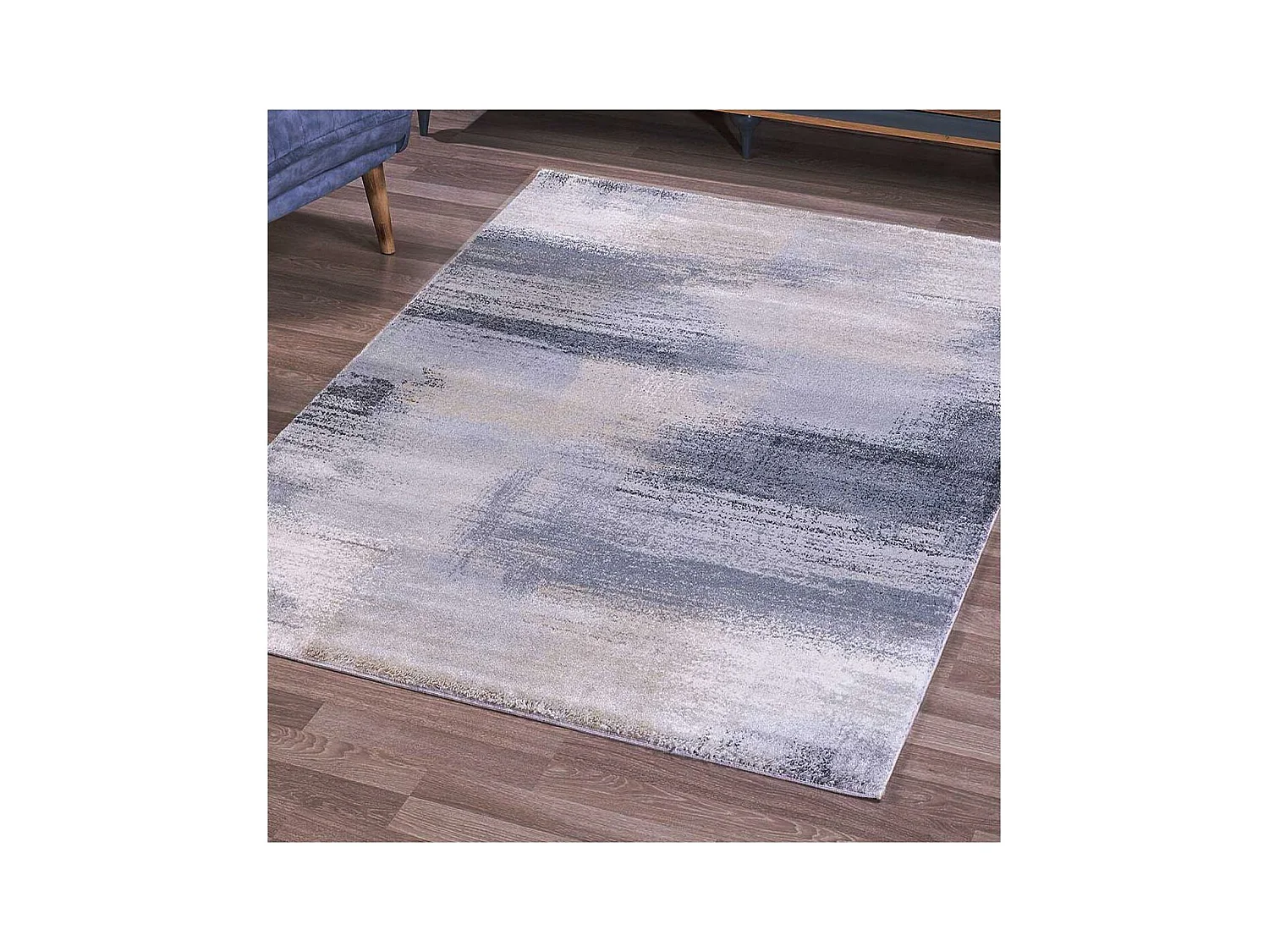 tapis chambre 80x150 tissé crème rectangle motif faux uni CLAY