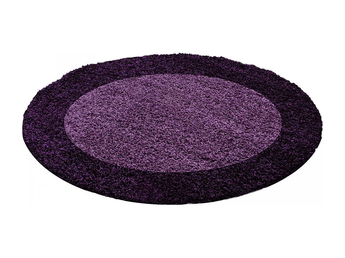 Tapis poils longs shaggy 80x150 rectangle tissé violet et pourpre motif simple