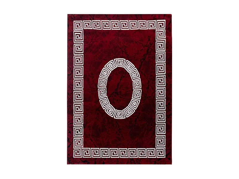 tapis cuisine 120x170 tissé rouge et blanc rectangle motif baroque SAPURI