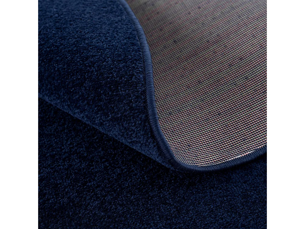 tapis cuisine 80x150 tissé bleu marine rectangle motif uni NOSSA