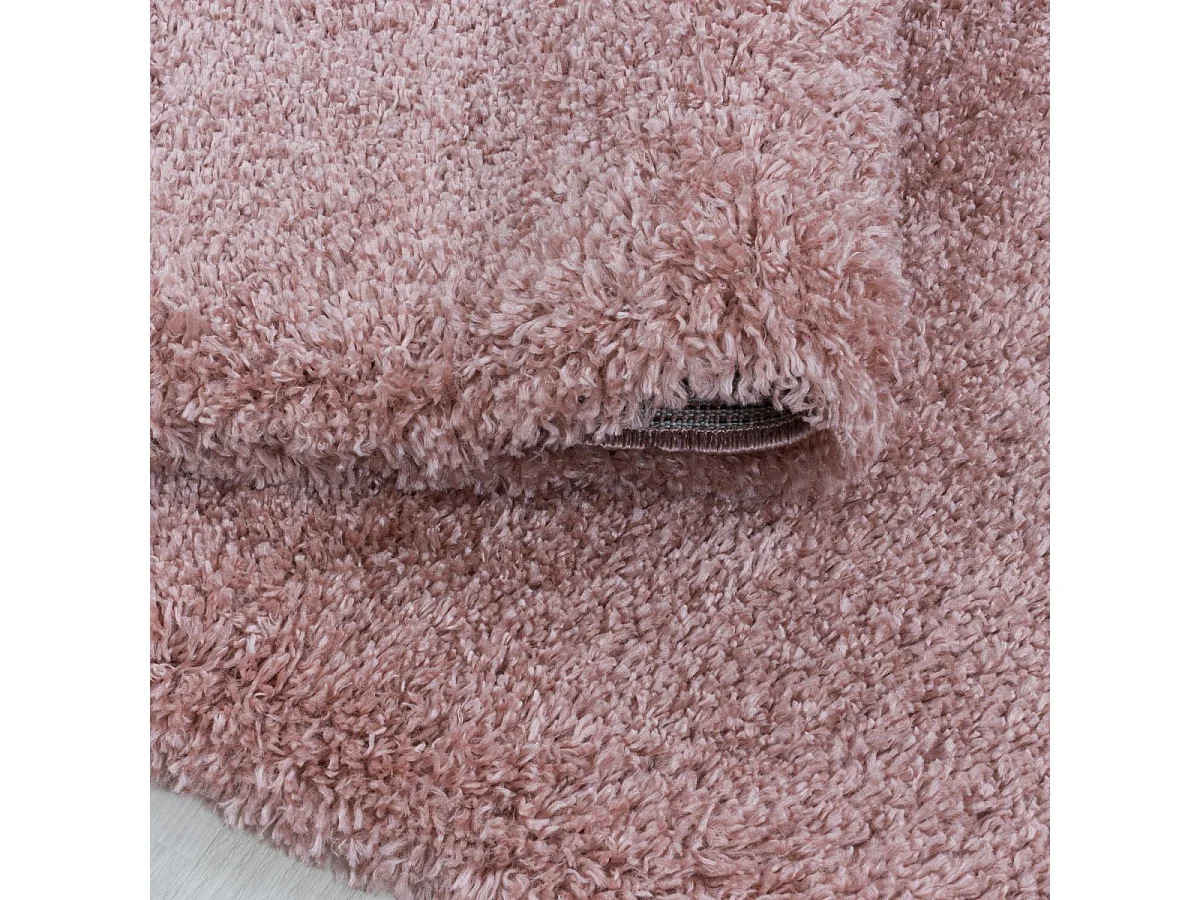 Tapis poils longs shaggy 200x290 rectangle tissé rose motif uni UNI B