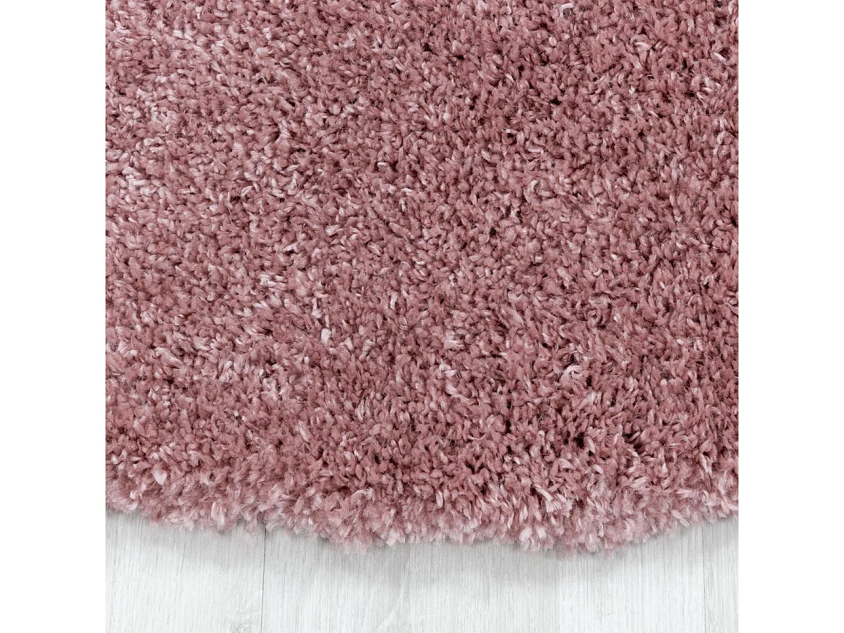 Tapis poils longs shaggy 200x290 rectangle tissé rose motif uni UNI B