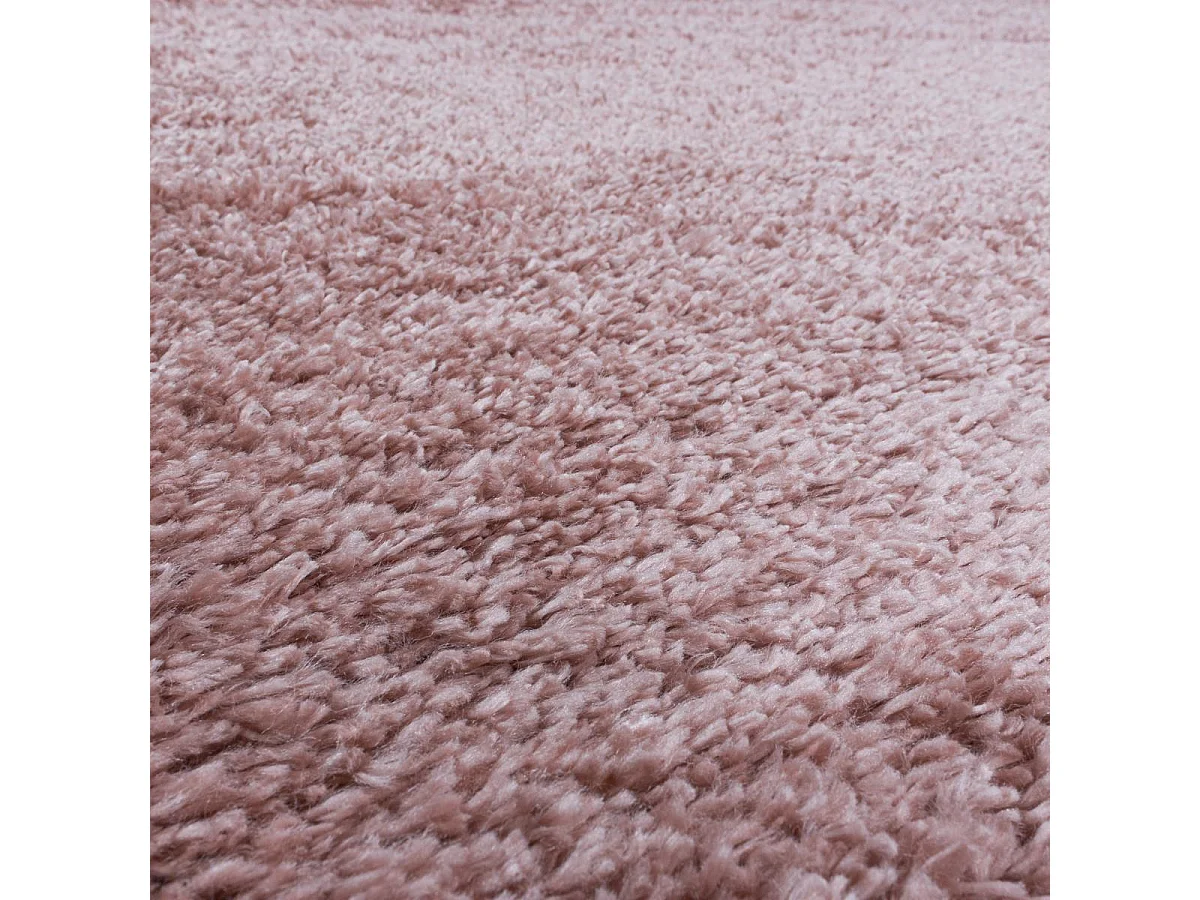 Tapis poils longs shaggy 200x290 rectangle tissé rose motif uni UNI B