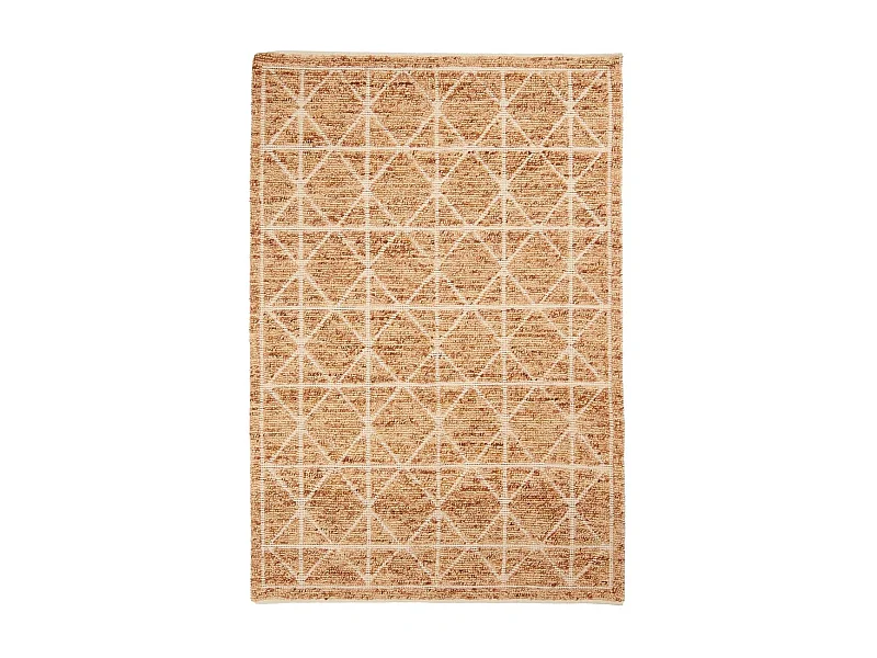 Tapis kilim 80x140 rectangle fait main orange motif géométrique LOSODANCE