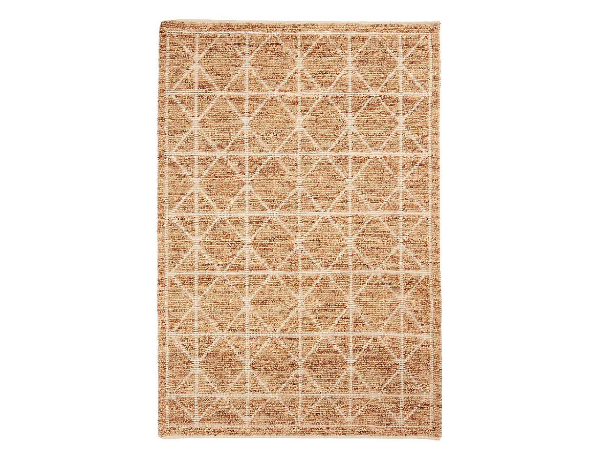 Tapis kilim 80x140 rectangle fait main orange motif géométrique LOSODANCE