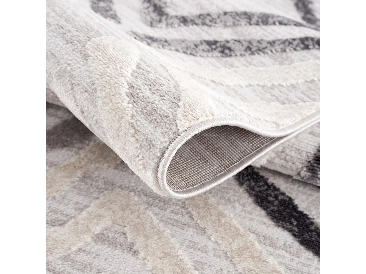 tappeto da soggiorno 200x280 intrecciato motivo geometrico rettangolo grigio chiaro e grigio scuro