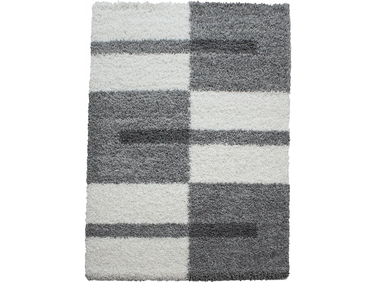 Tappeto a pelo lungo a pelo lungo intrecciato con motivo geometrico RECTAN
