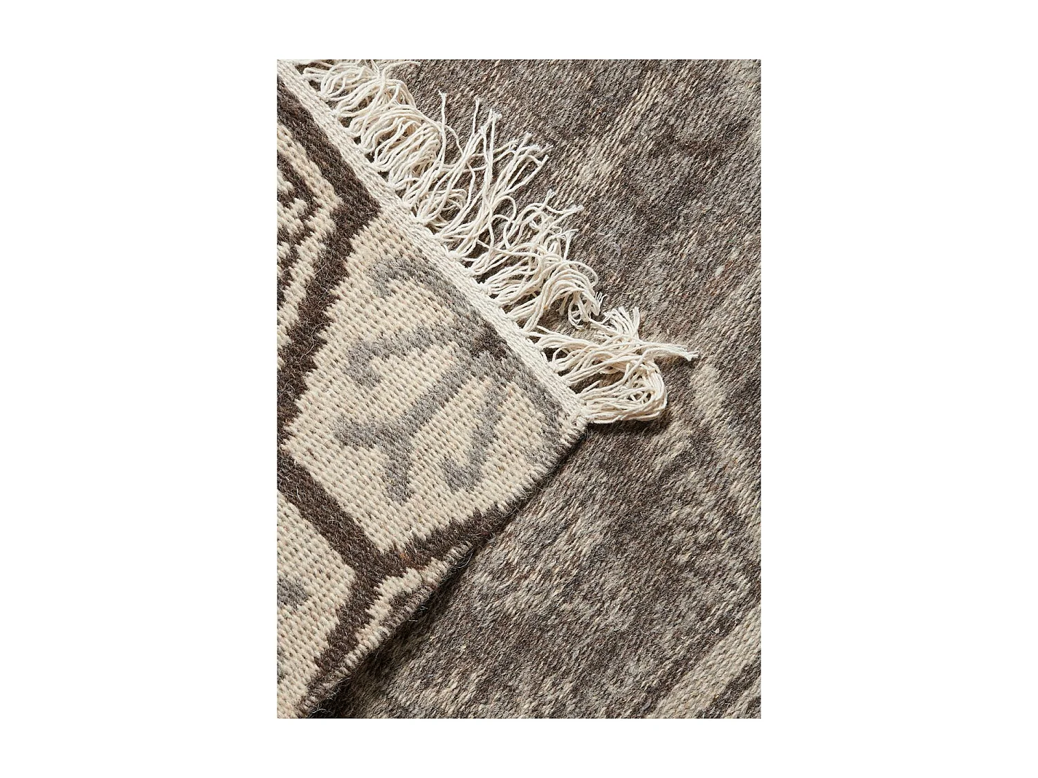 Tapis kilim reversible 200x290 fait à la main en laine MALSA gris