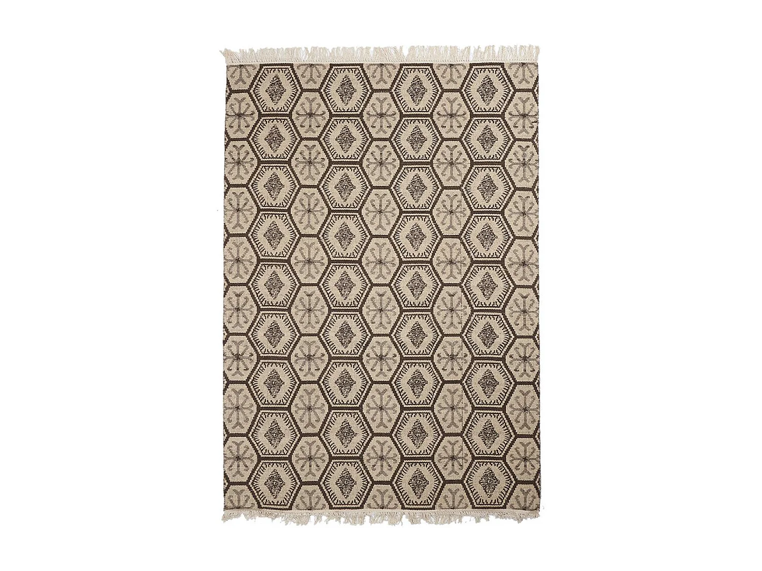 Tapis kilim reversible 200x290 fait à la main en laine MALSA gris