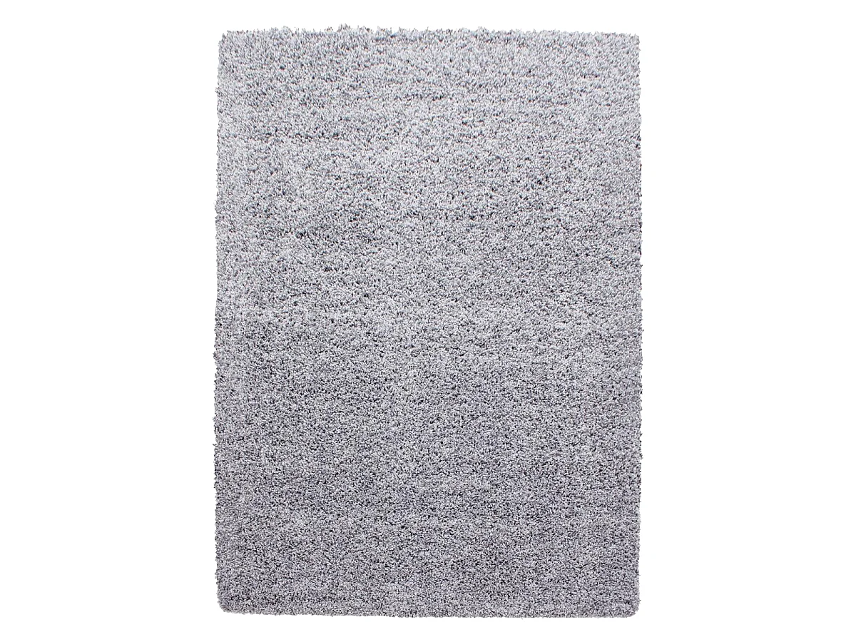 Tapis poils longs shaggy 140x200 rectangle tissé gris motif uni UNI L