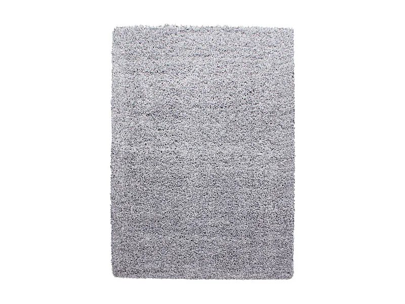 Tapis poils longs shaggy 140x200 rectangle tissé gris motif uni UNI L