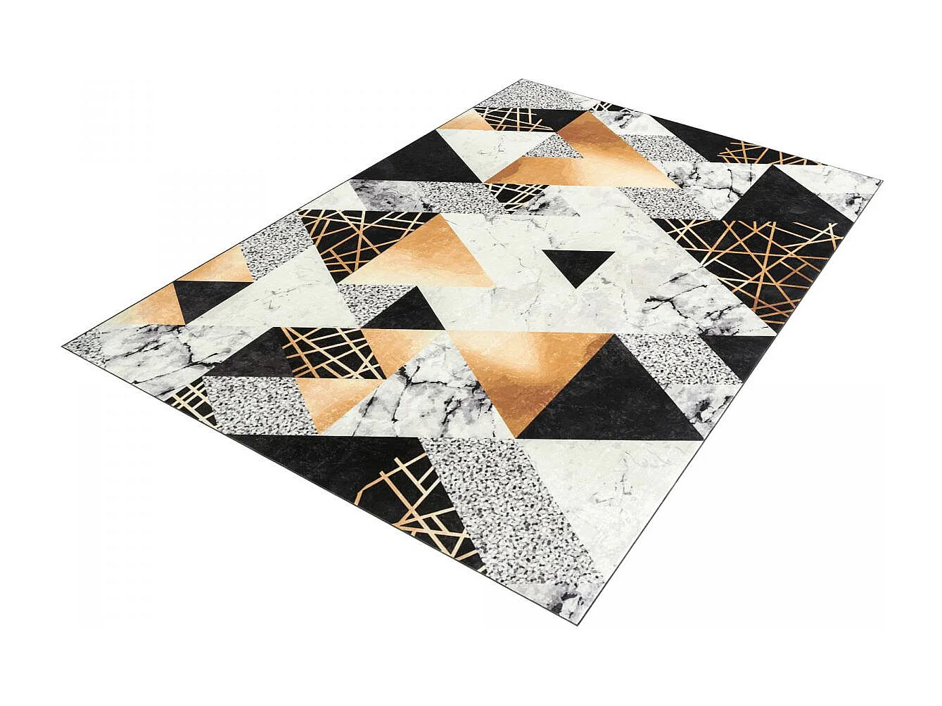 tapis entrée Lavable 30° 50x80 noir et blanc IMPNUM 37