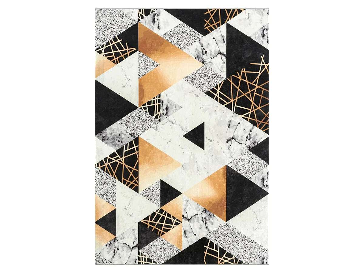 tapis entrée Lavable 30° 50x80 noir et blanc IMPNUM 37