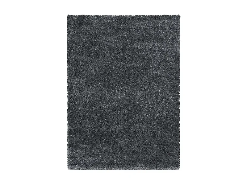 Tapis longs poils shaggy 200x290 rectangle tissé gris motif uni UNI A