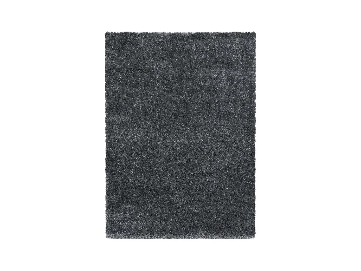 Tapis longs poils shaggy 200x290 rectangle tissé gris motif uni UNI A