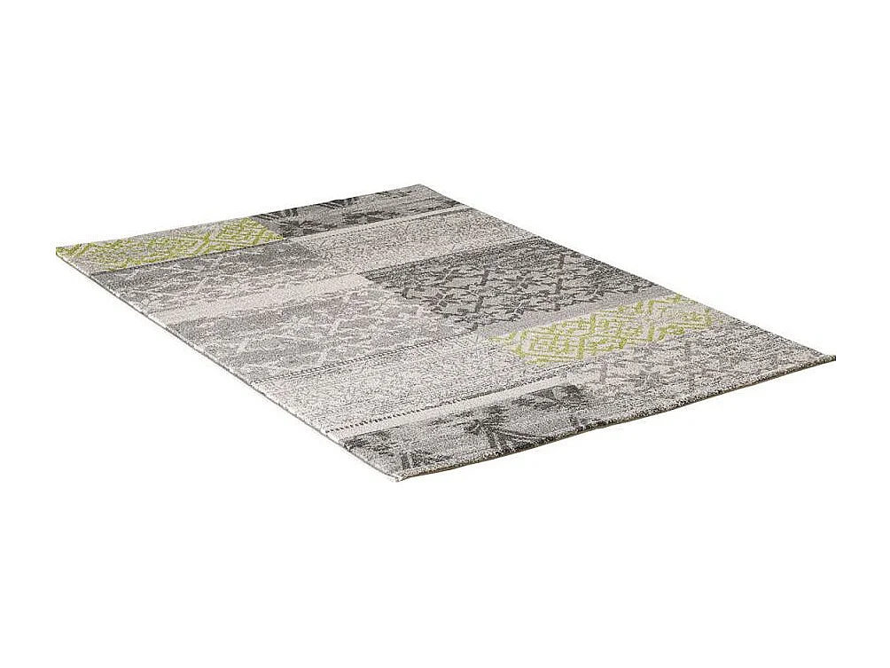 Tapis oriental 80x150 rectangle gris tissé motif ancestral TEOPATCH