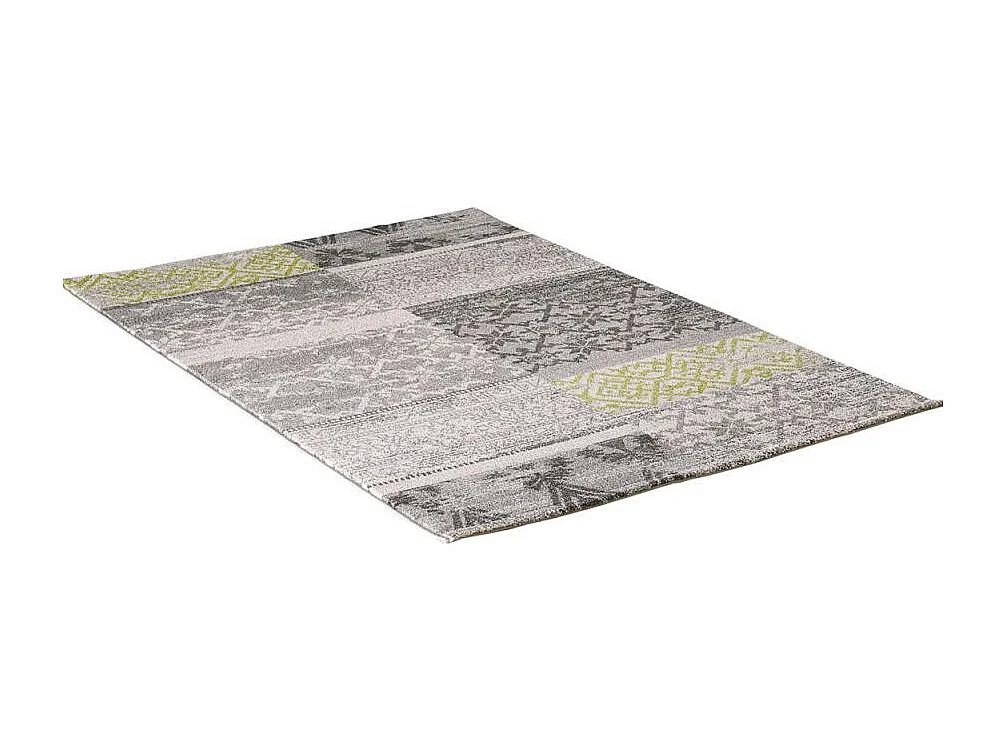 Tapis oriental 80x150 rectangle gris tissé motif ancestral TEOPATCH