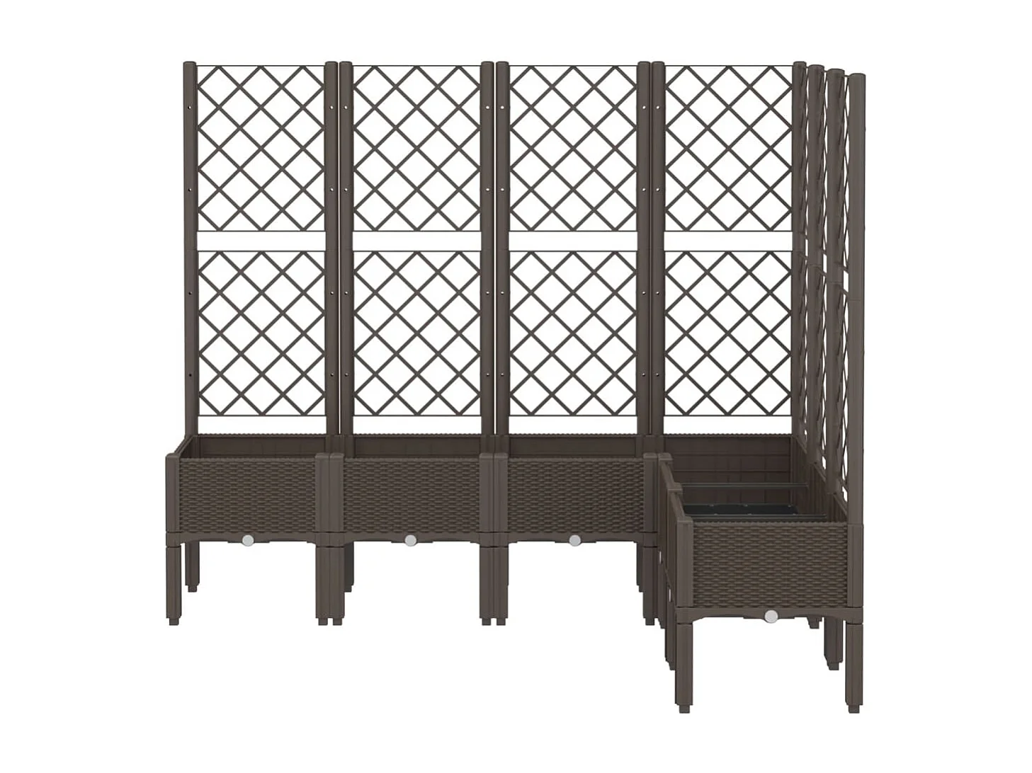 Jardinière avec treillis marron 160x120x142 PP