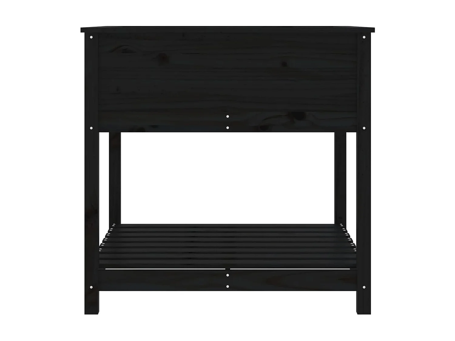 Jardinière avec étagère Noir 82,5x82,5x81 Bois massif de pin