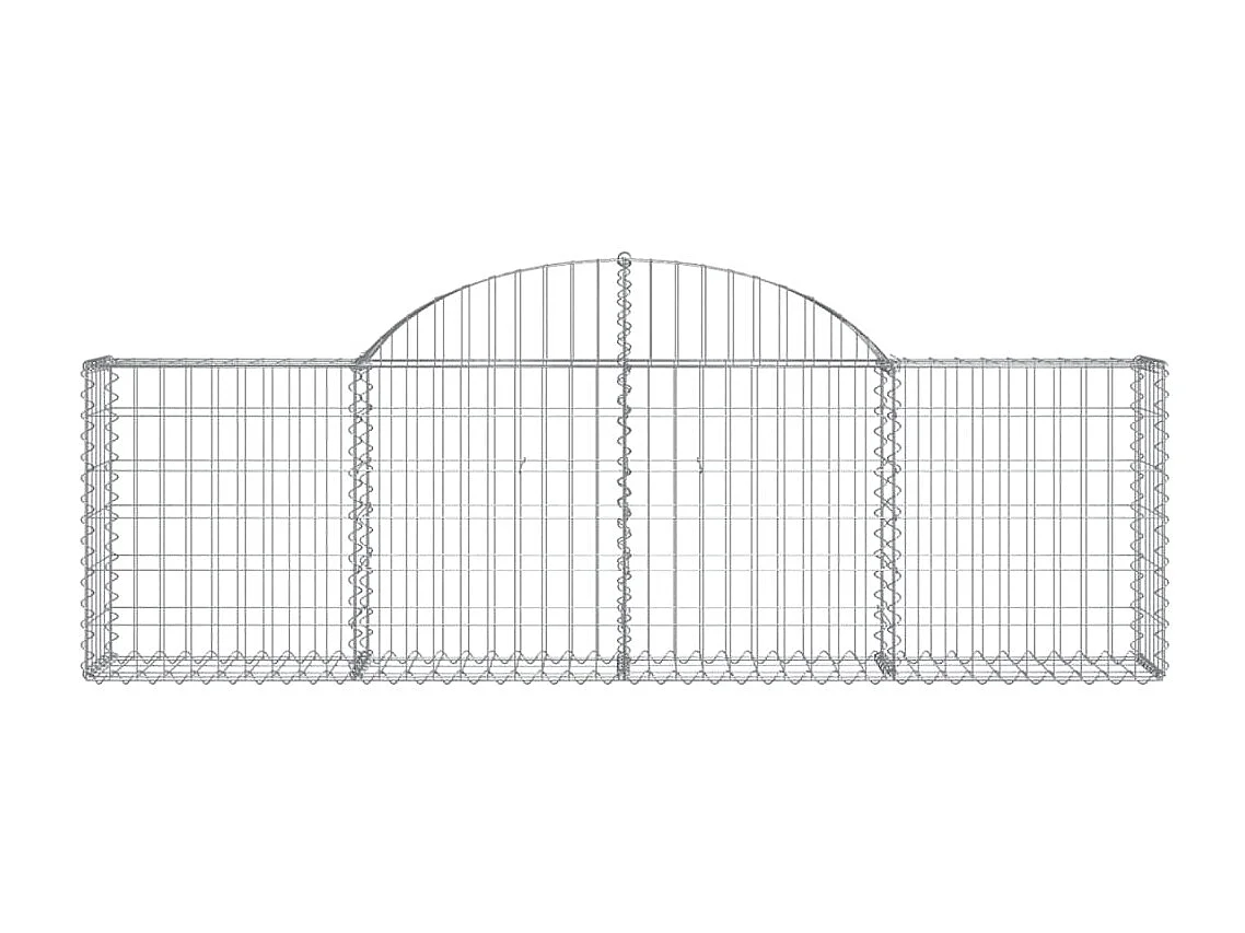 Paniers à gabions arqués 2 pcs 200x30x60-80 Fer galvanisé