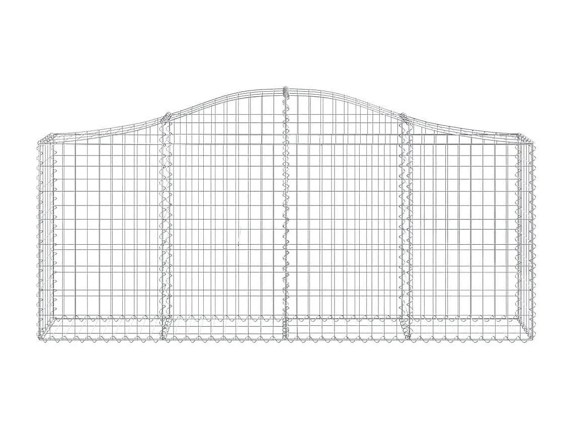 Paniers à gabions arqués 3 pcs 200x30x80-100 Fer galvanisé