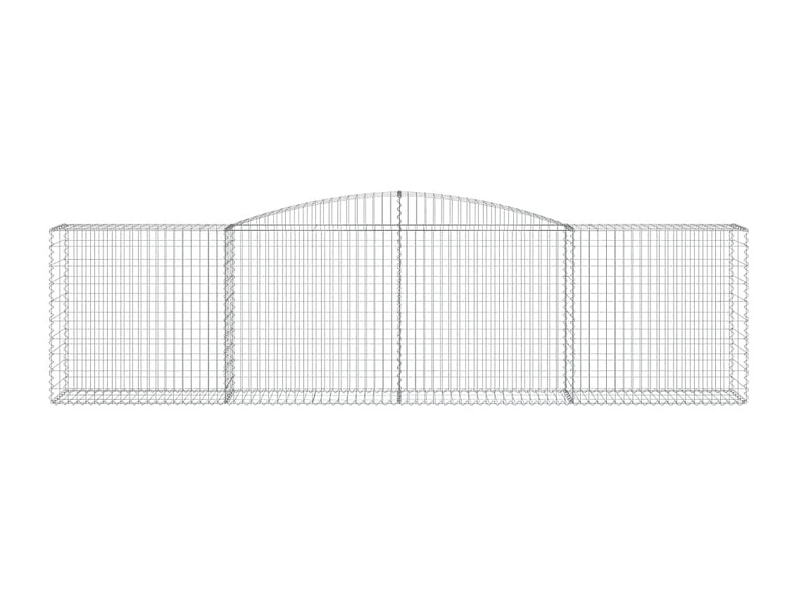 Paniers à gabions arqués 2 pcs 400x50x100-120 Fer galvanisé