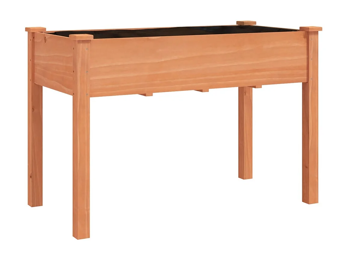 Jardinière sur roues avec doublure brun 118x59x80 bois sapin