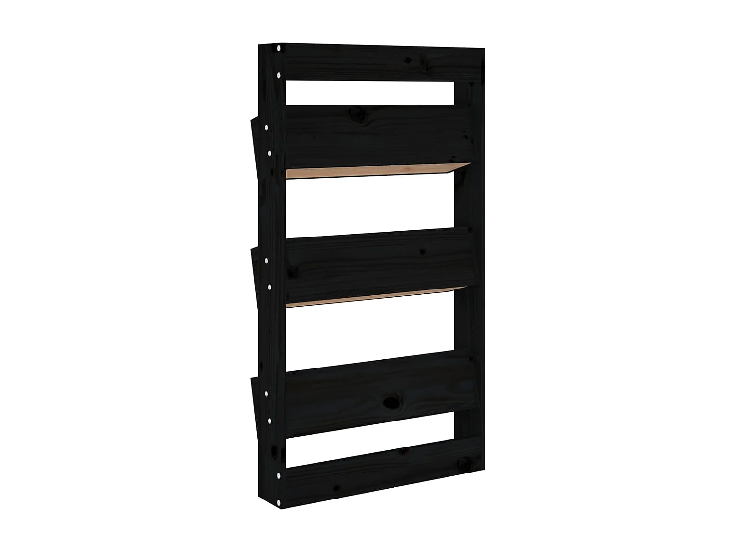 Jardinière murale 3 niveaux 60x18,5x110 noir bois pin massif