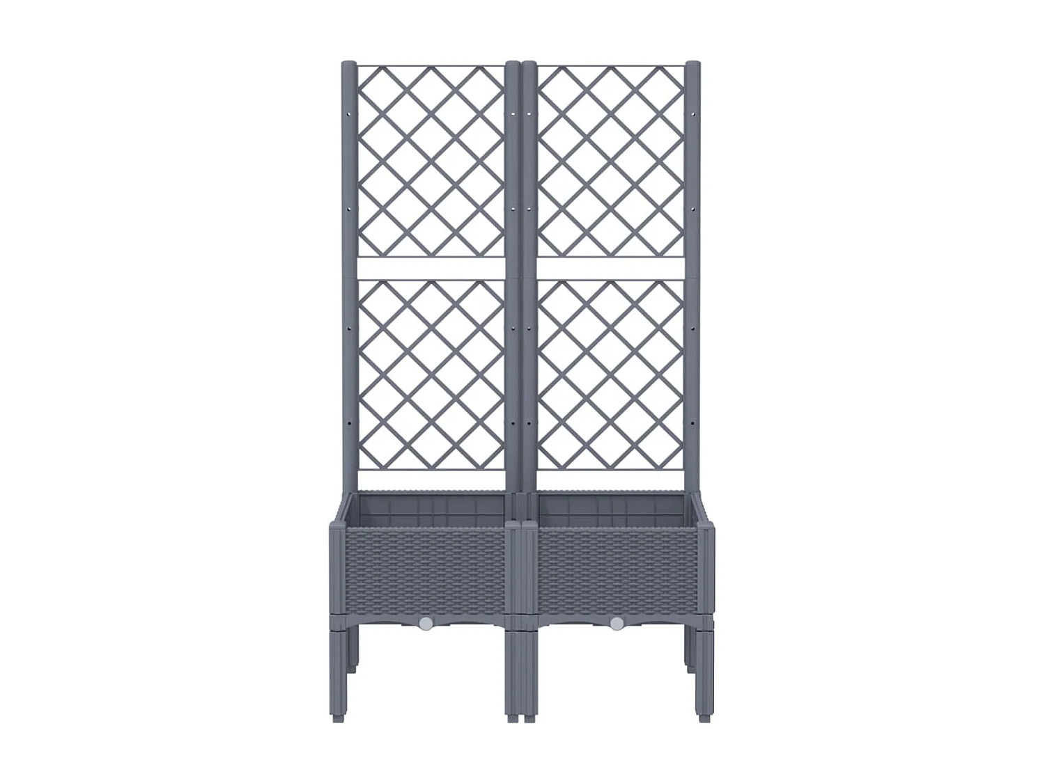 Jardinière avec treillis gris 80x40x142 PP