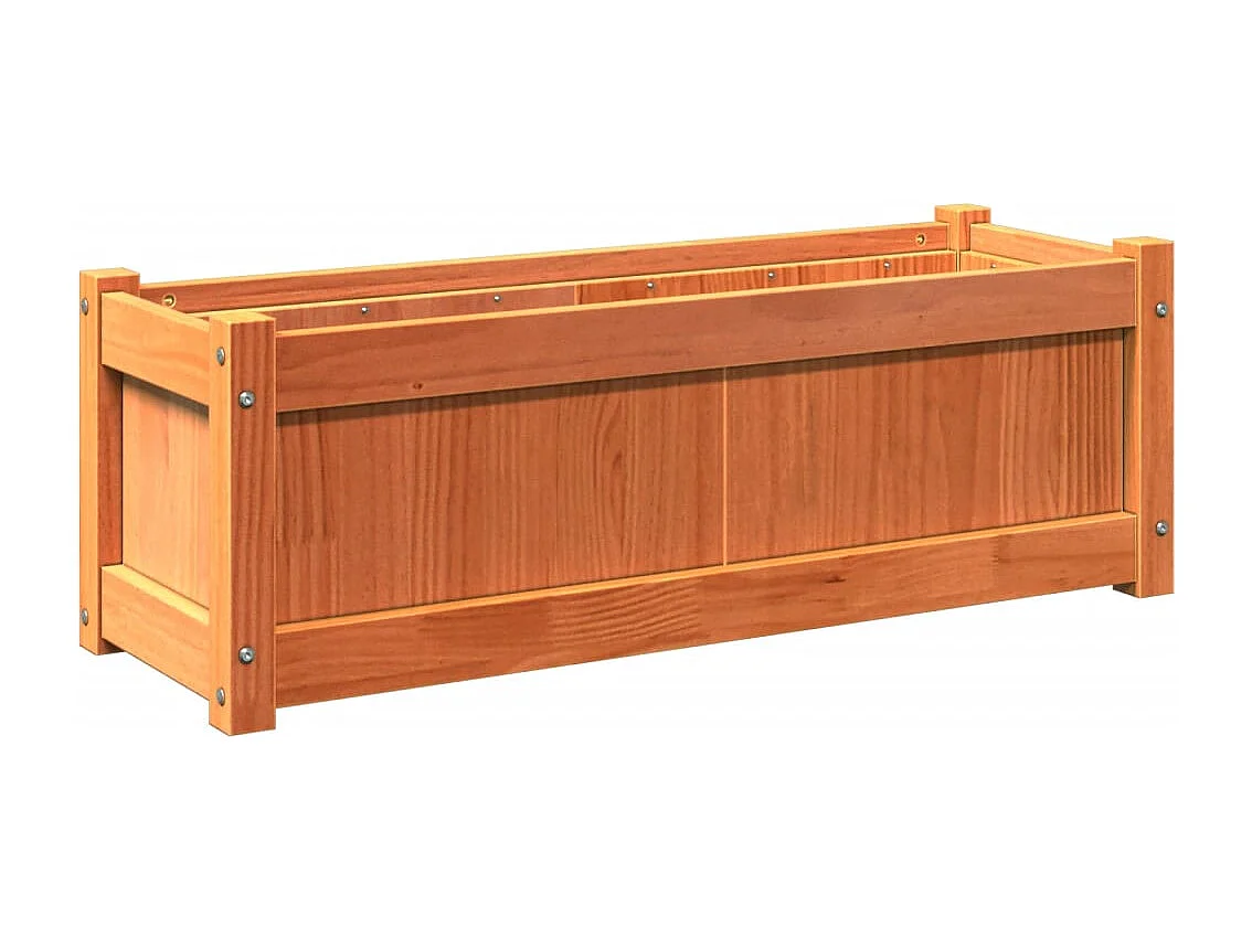 Jardinière marron 90x31x31 bois de pin massif