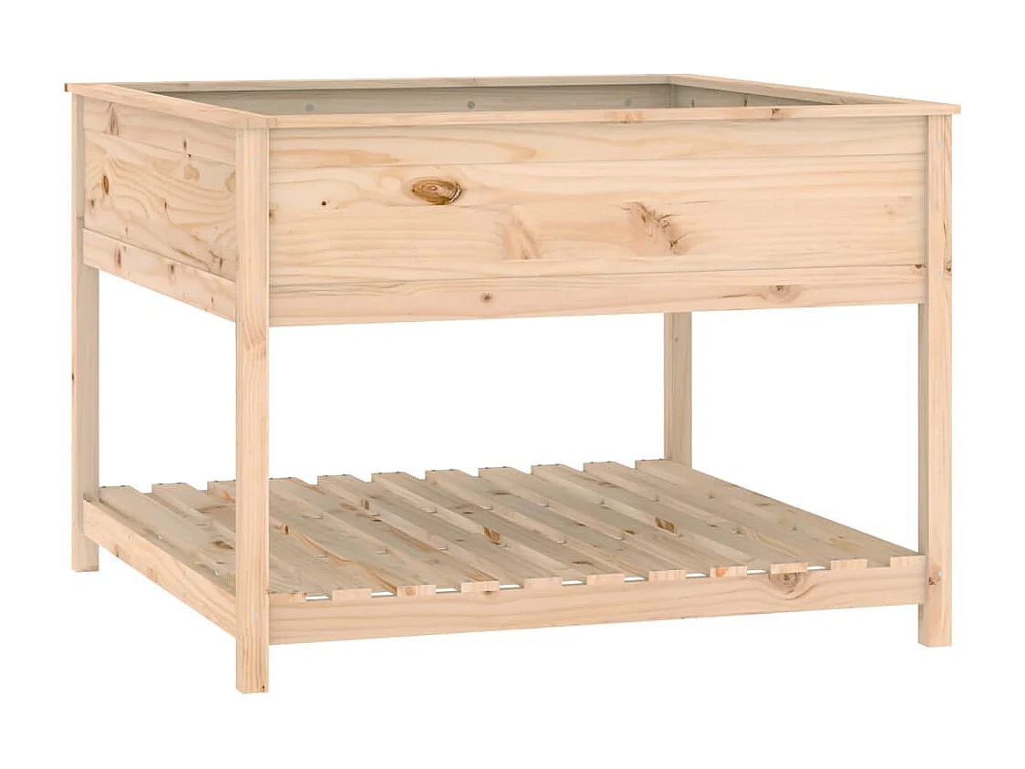 Jardinière avec étagère 111,5x111,5x81 Bois massif de pin