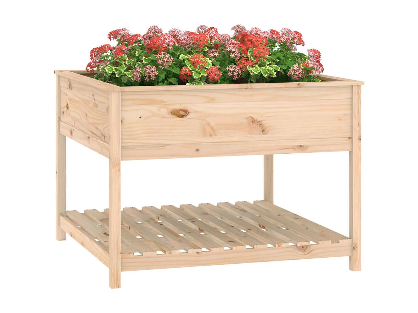 Jardinière avec étagère 111,5x111,5x81 Bois massif de pin