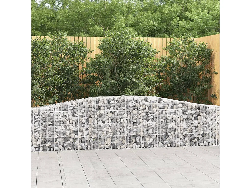 Paniers à gabions arqués 4 pcs 400x30x60-80 Fer galvanisé