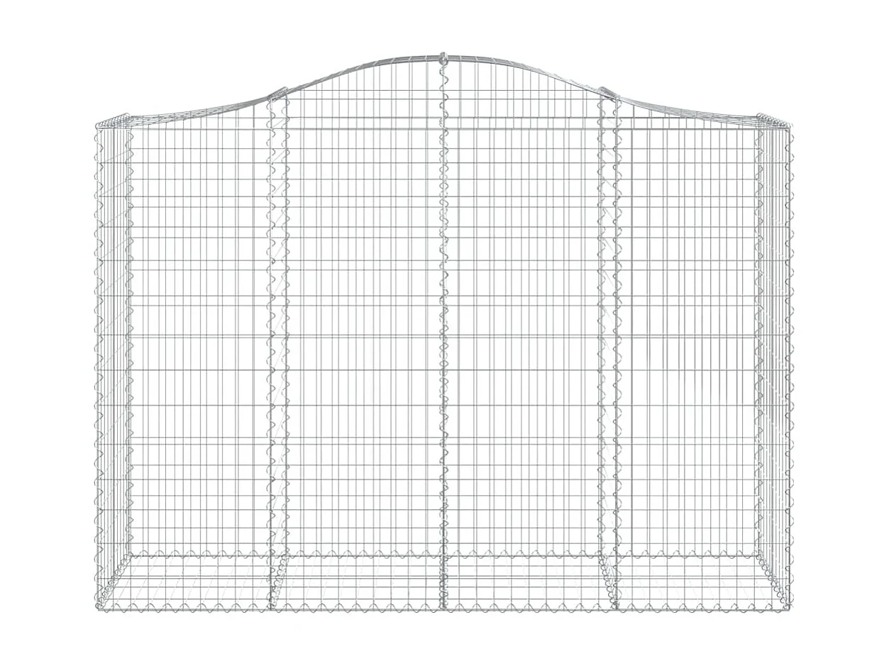 Paniers à gabions arqués 20 pcs 200x50x140-160 Fer galvanisé