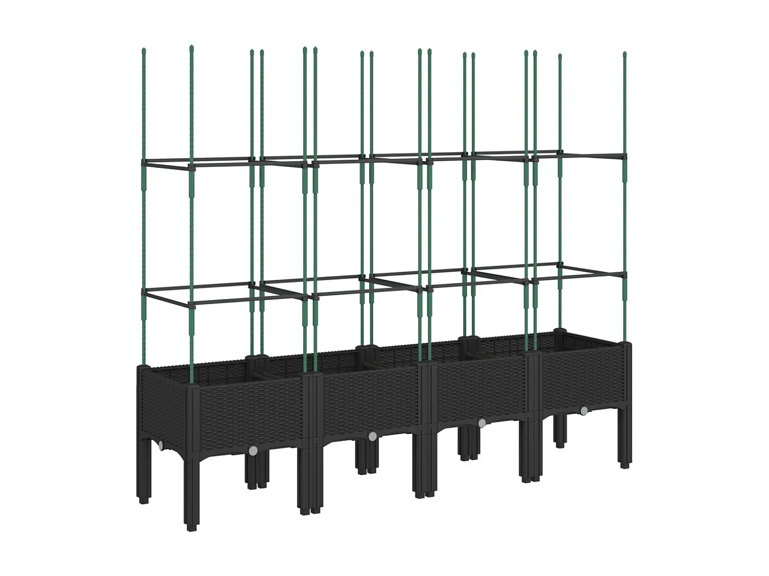 Jardinière avec treillis noir 160x40x142,5 PP