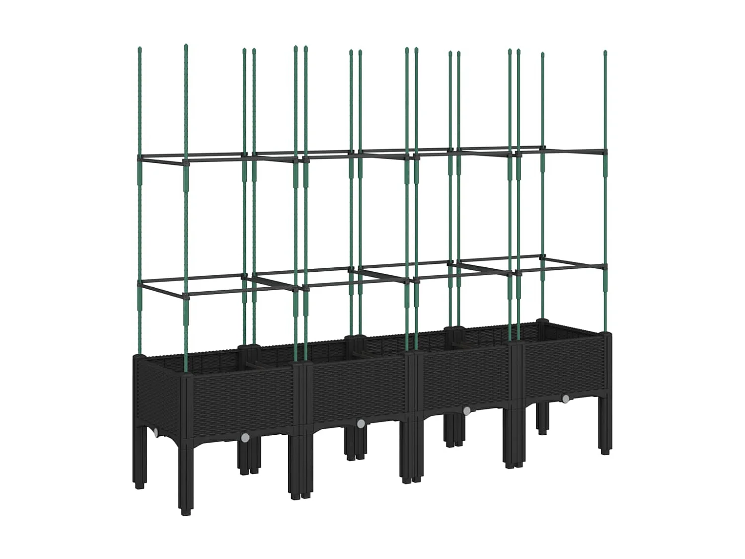 Jardinière avec treillis noir 160x40x142,5 PP