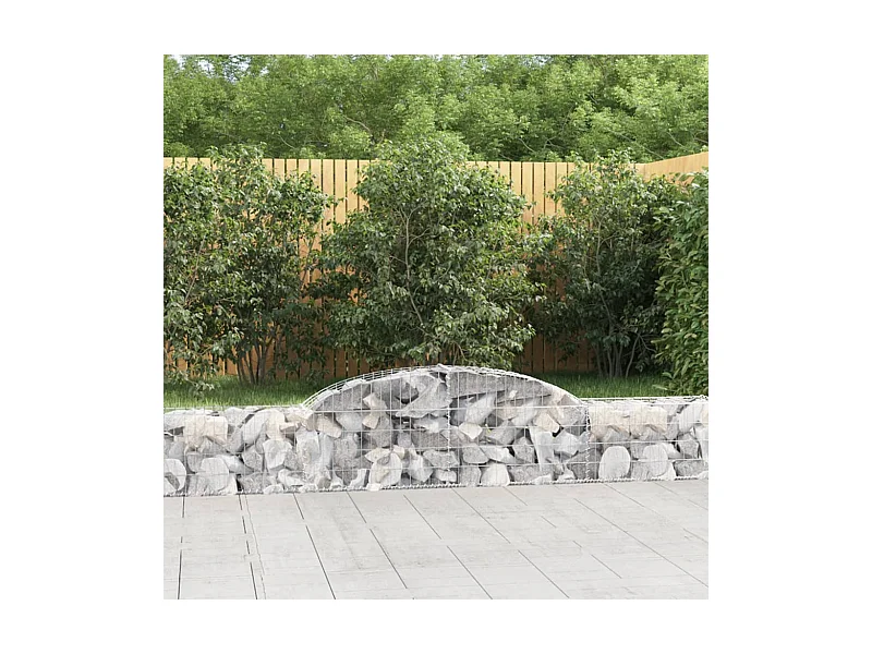 Paniers à gabions arqués 4 pcs 300x30x40-60 fer galvanisé