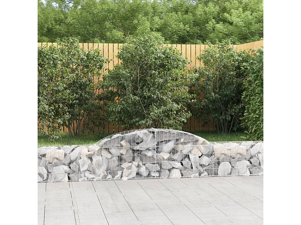 Paniers à gabions arqués 4 pcs 300x30x40-60 fer galvanisé