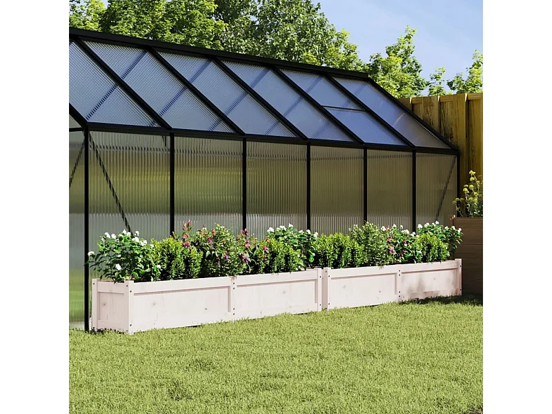 Jardinières 2 pcs blanc bois de pin massif